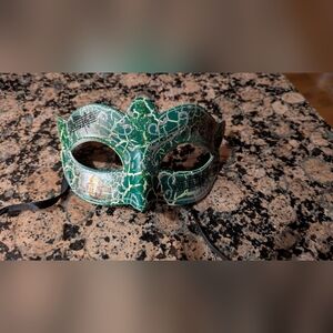 Green and Silver Masquerade Mask
